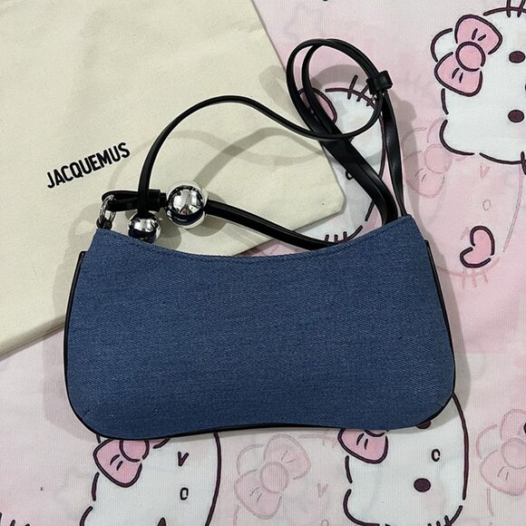 Jacquemus Blue Canvas Denim Shoulder Bag - Picture 2 of 10